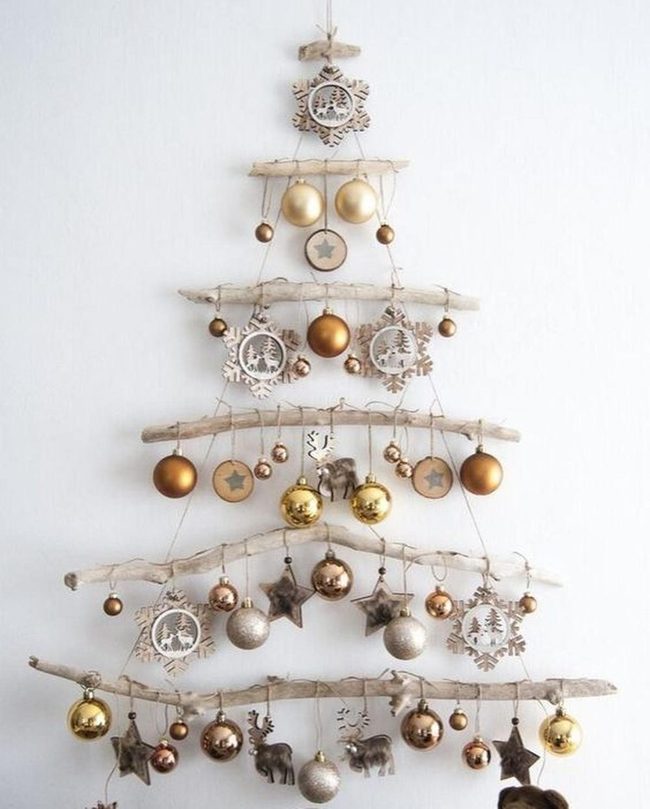 Gold-Trimmed Wooden Tree Wall Art