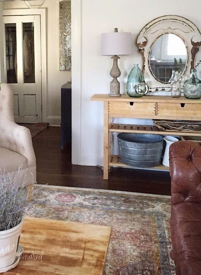 Brown Leather Meets Vintage Wood