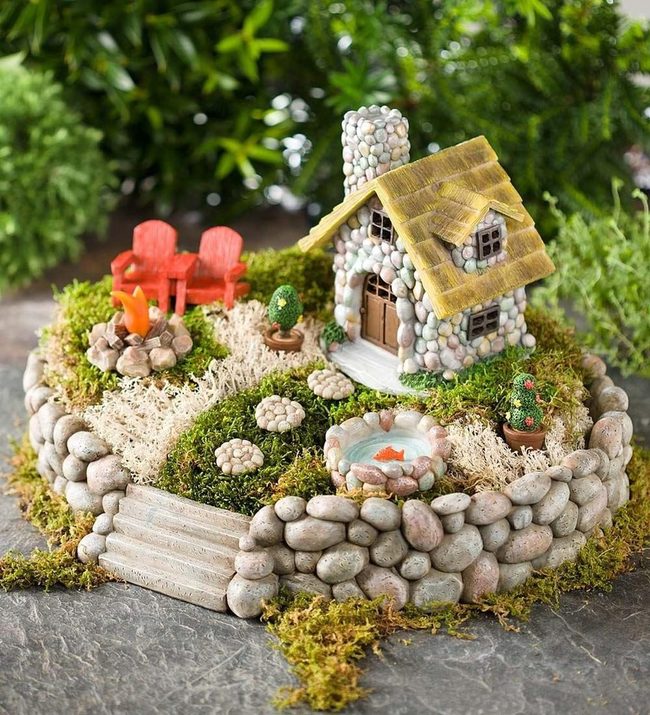 Miniature Cottage Garden Scene