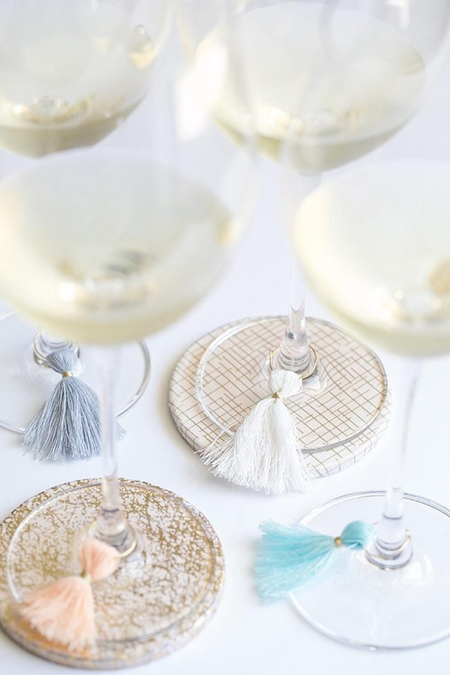 Golden Wine With Pastel Tassel Details