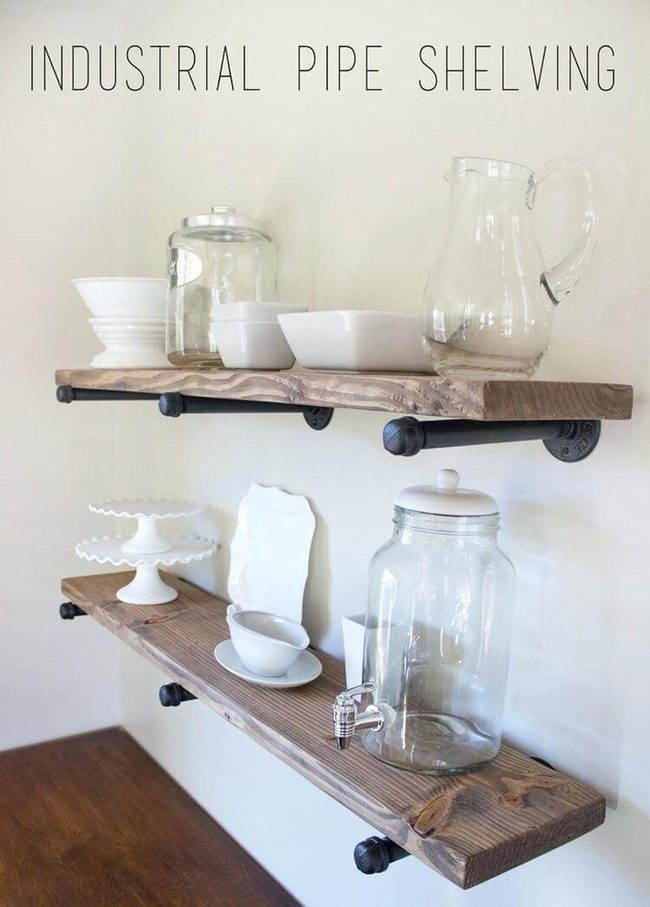 Ceramic Vessels On Iron Shelves