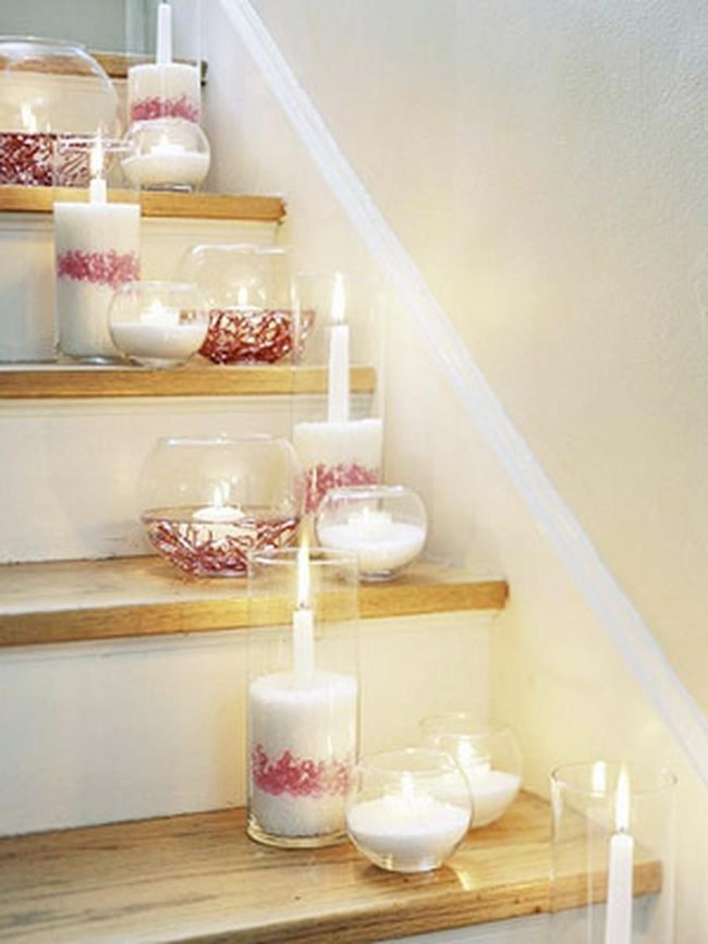 Candlelit Wooden Staircase