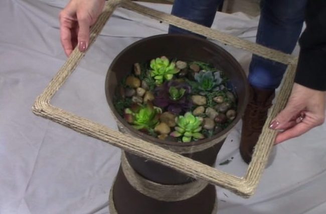 Glass Terrarium Table With Succulents