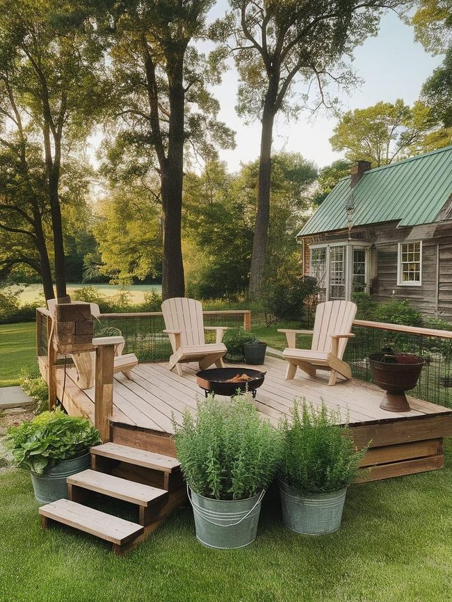 Rustic Timber Stump Backyard Platform