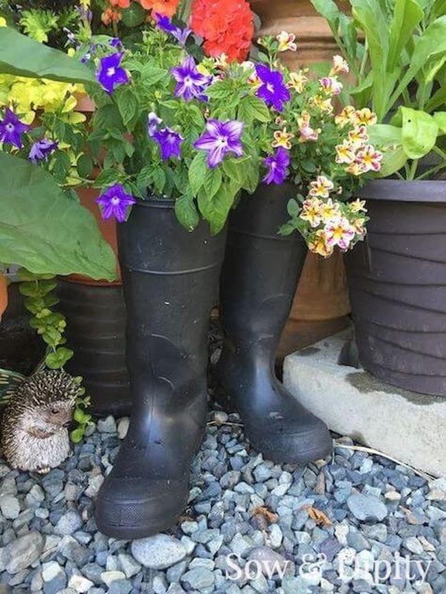 Rubber Boots Overflowing Blooms