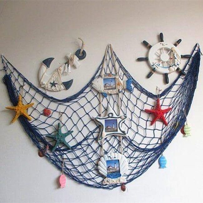 Rope Netting With Starfish Blues