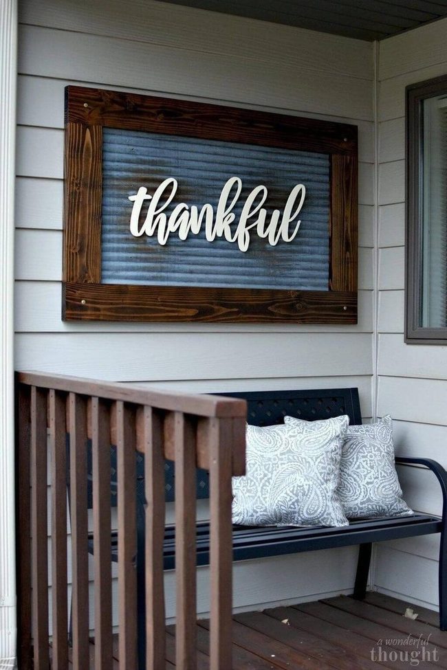 Thankful Wooden Statement Sign