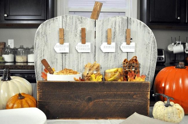 Autumn Wood And Pumpkin Kitchen