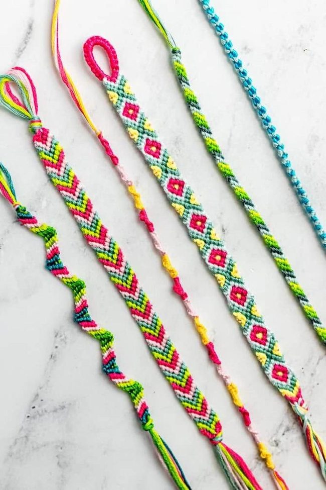 Threaded Rainbow Friendship Bracelets