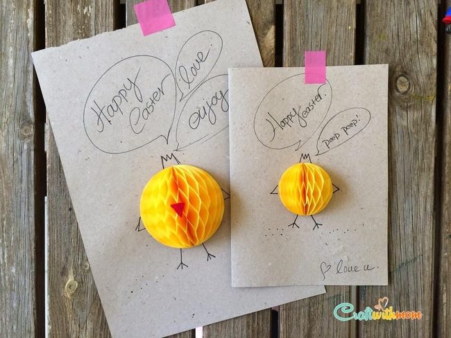 Yellow Honeycomb Easter Chicks
