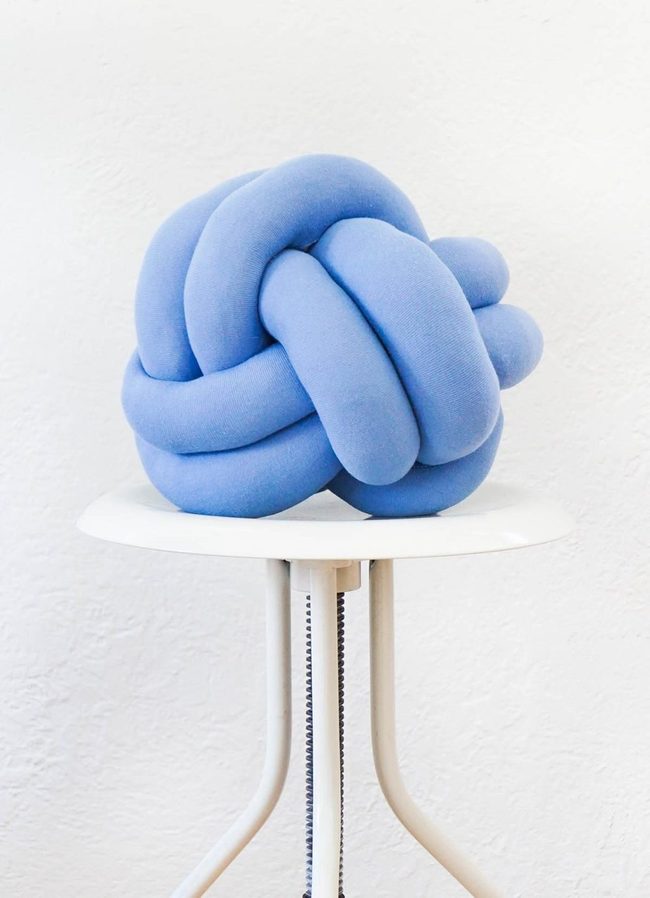Blue Knotted Sculpture Cushion