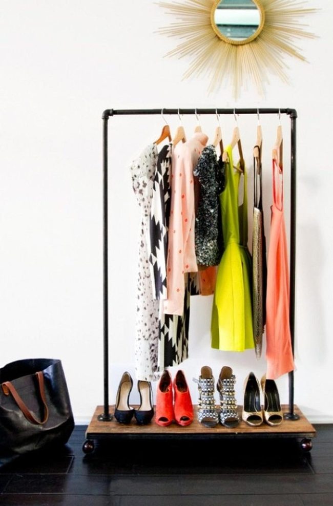 Gold Mirror White Closet