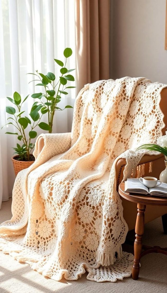 Handmade Cotton Crochet Blanket