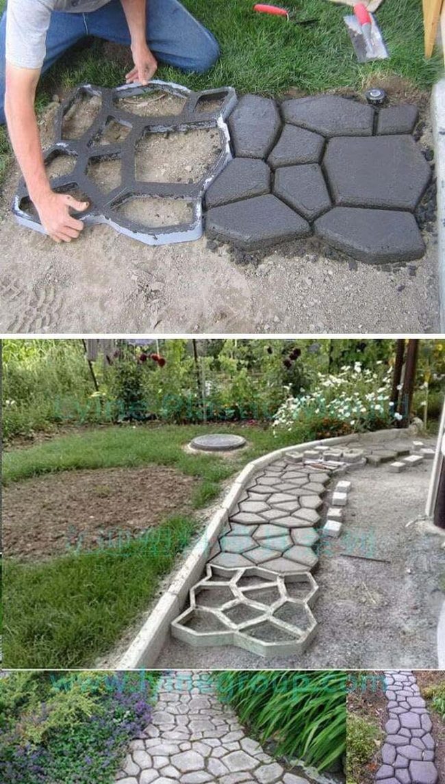Diy Concrete Garden Pathways