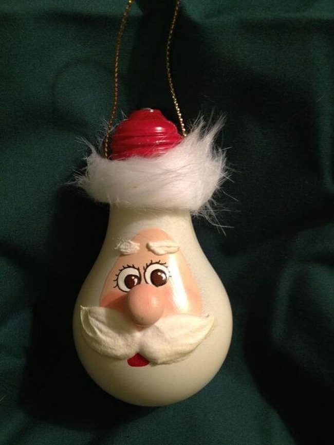 Santa Face Light Bulb Ornament