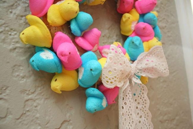 Pastel Marshmallow Chick Wreath
