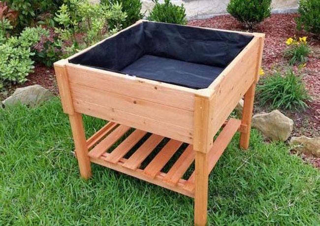 Mobile Cedar Planter With Storage