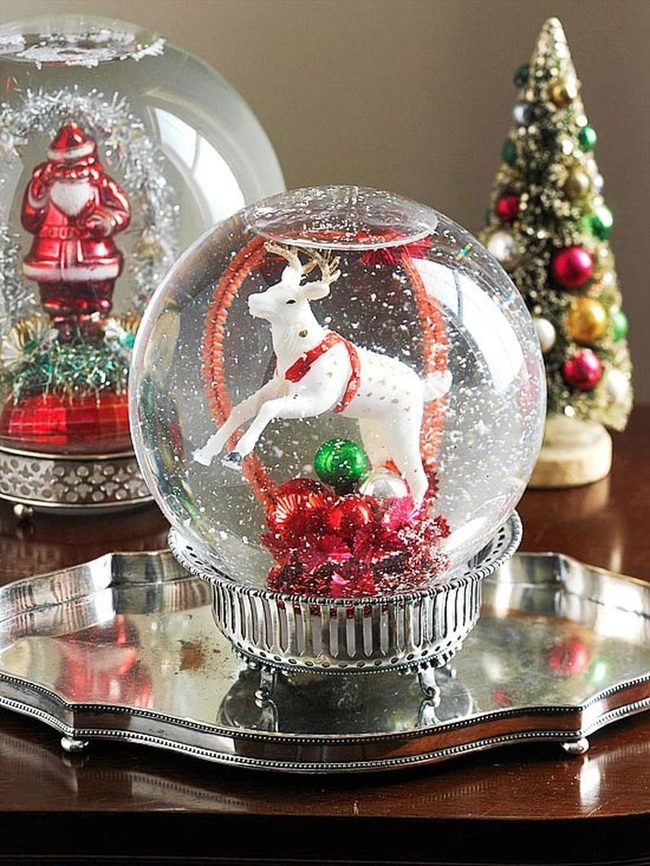 Miniature Christmas Worlds In Glass