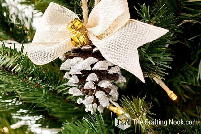 Frosted Pine With Golden Bells