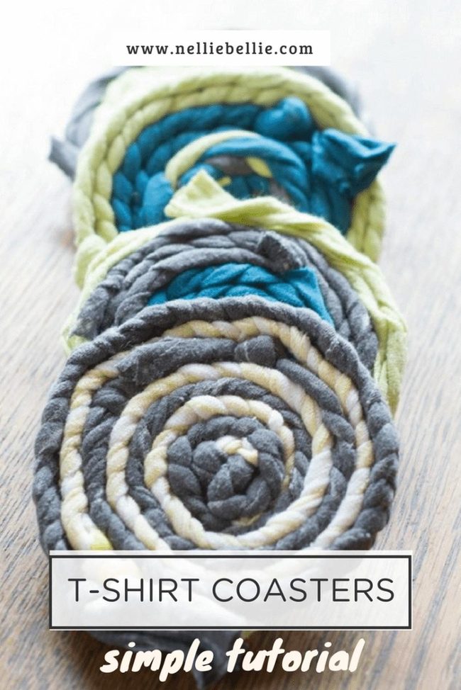 Colorful Braided T-Shirt Coasters