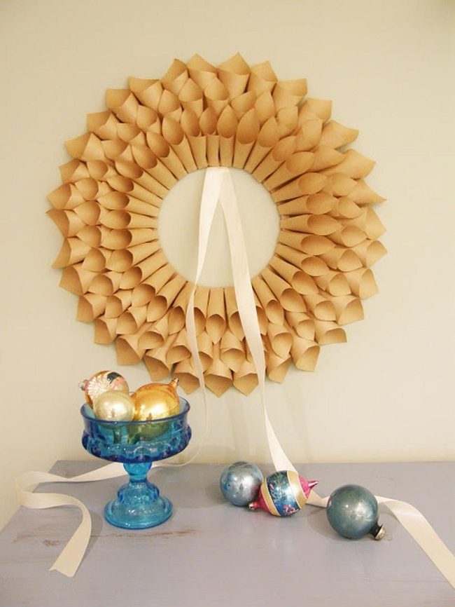 Metallic Paper Cone Wreaths