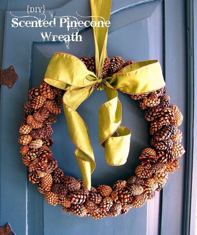Pinecone Wreaths Blue Door