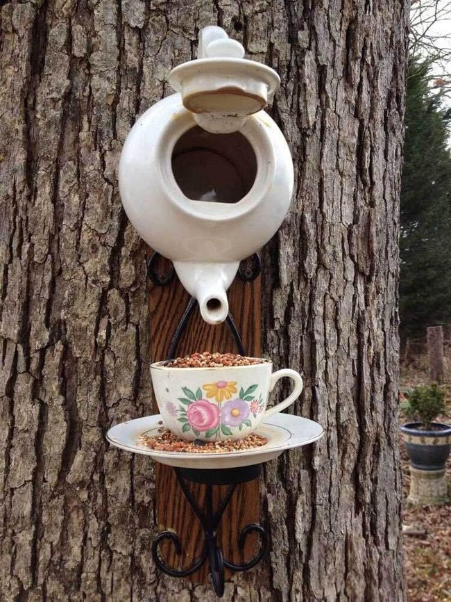 Teapot Feeders, Storybook Garden