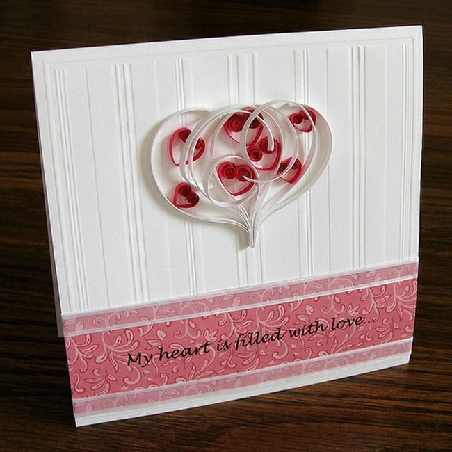 White Paper Heart Card