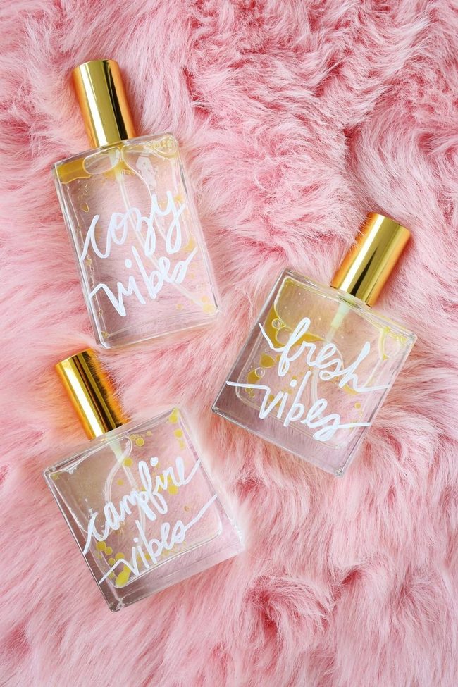 Gold Perfume Bottles Pink Plush