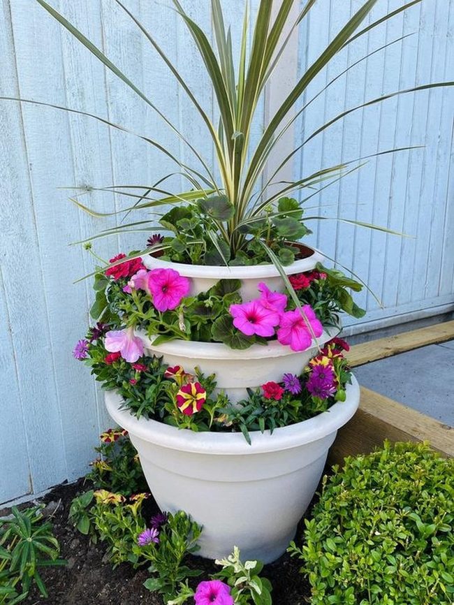 Pink Cascading Tiered Blooms