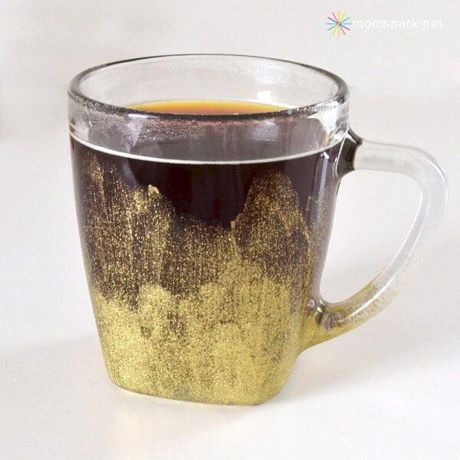 Gold Metallic Glass Mug