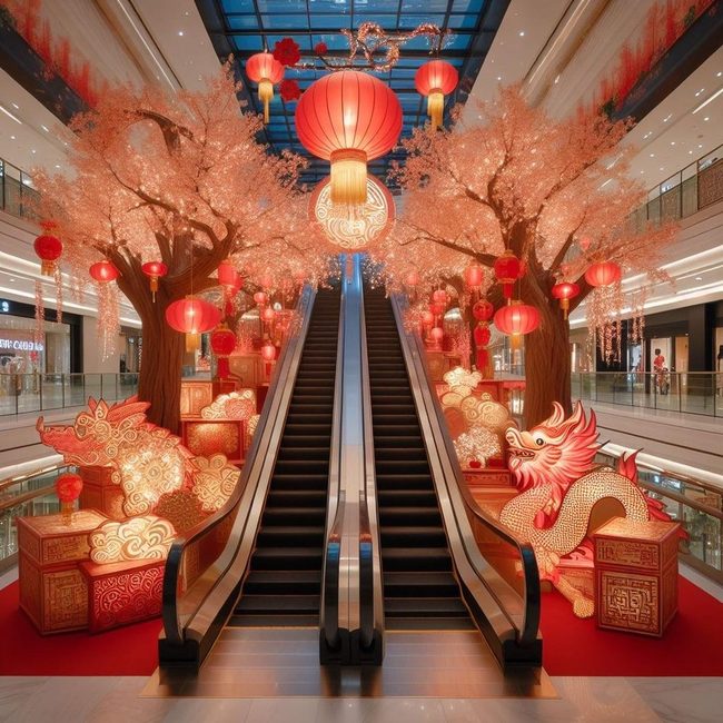Deep Red Lantern Garden