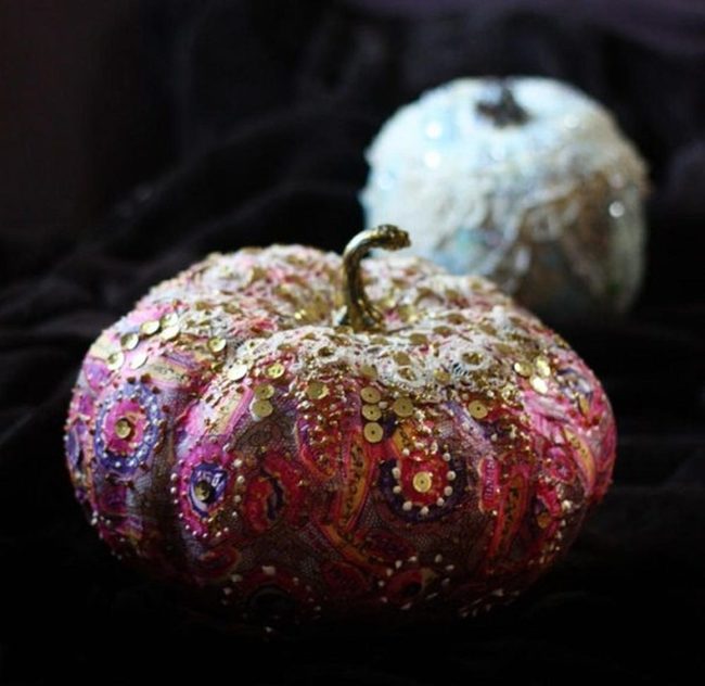 Sequined Pumpkins In Pink And Silver