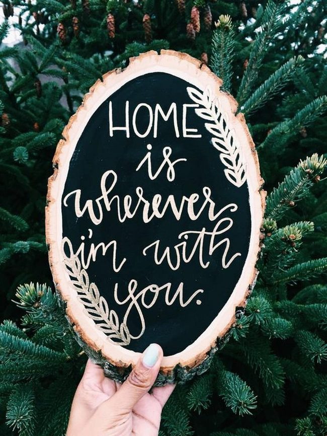 Dark Wood White Script