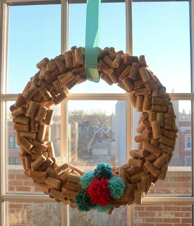 Cork And Pom-Pom Wreaths