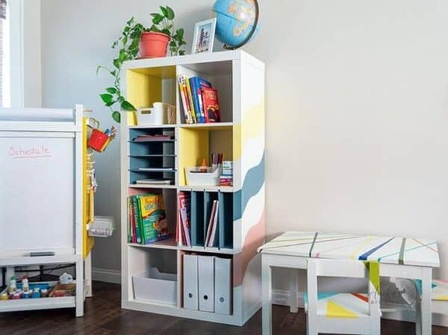 Kallax Unit Rainbow Paint Transformation