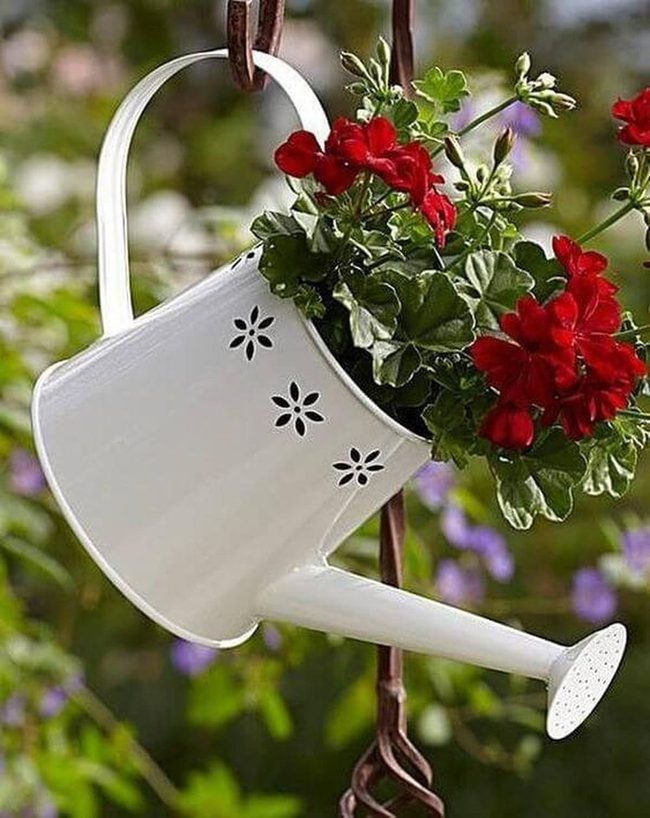 Sculptural Planter With Vintage Watering Can