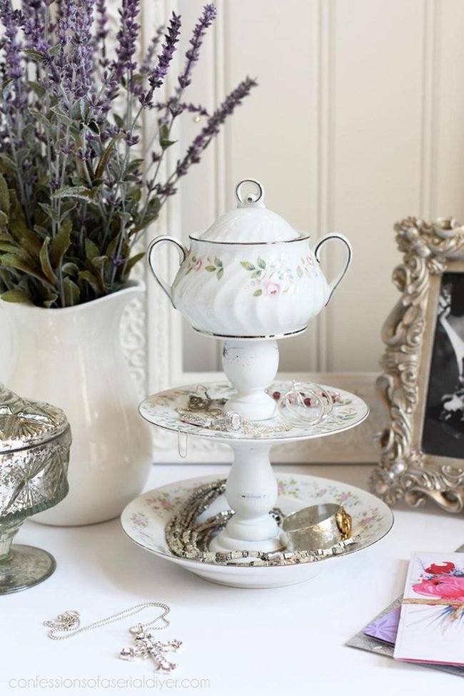 Silver And Cream Heirloom Display