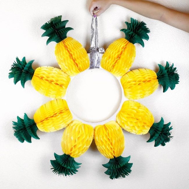 Yellow Pineapple Silver Sparkle