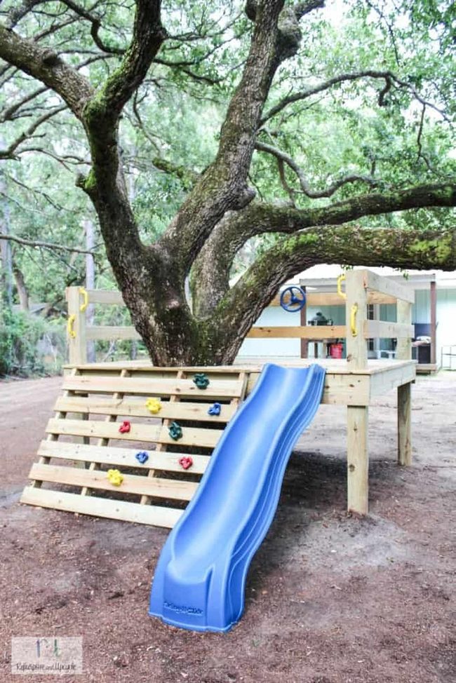 Wooden Backyard Playground Structure
