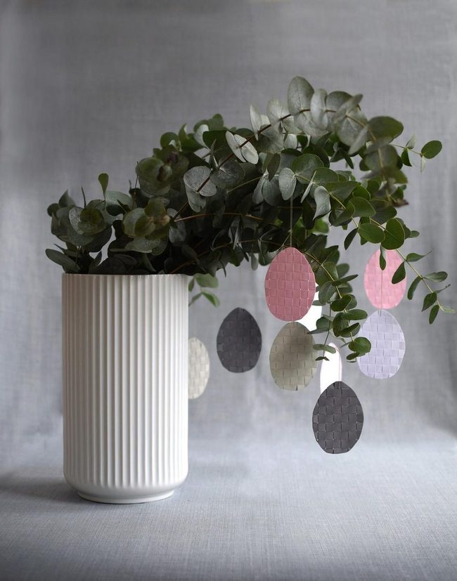Green Branches With Pastel Ornaments
