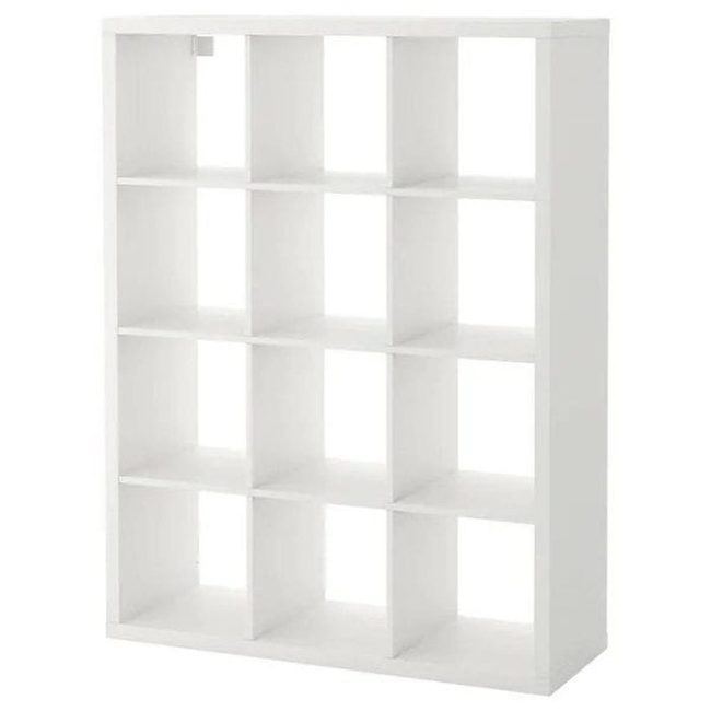 Grey Kallax With Leather Storage Boxes