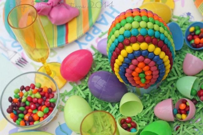 Candy Eggs In Colorful Glass