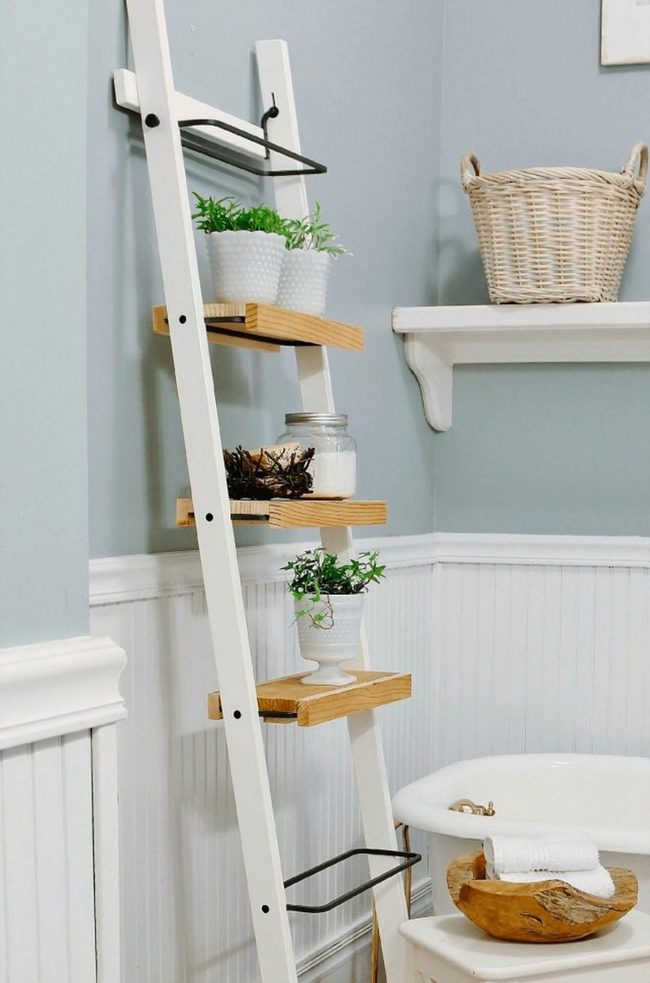 Weathered Wood Plant Ladder