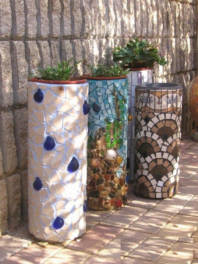 Colorful Mosaic Tile Planters
