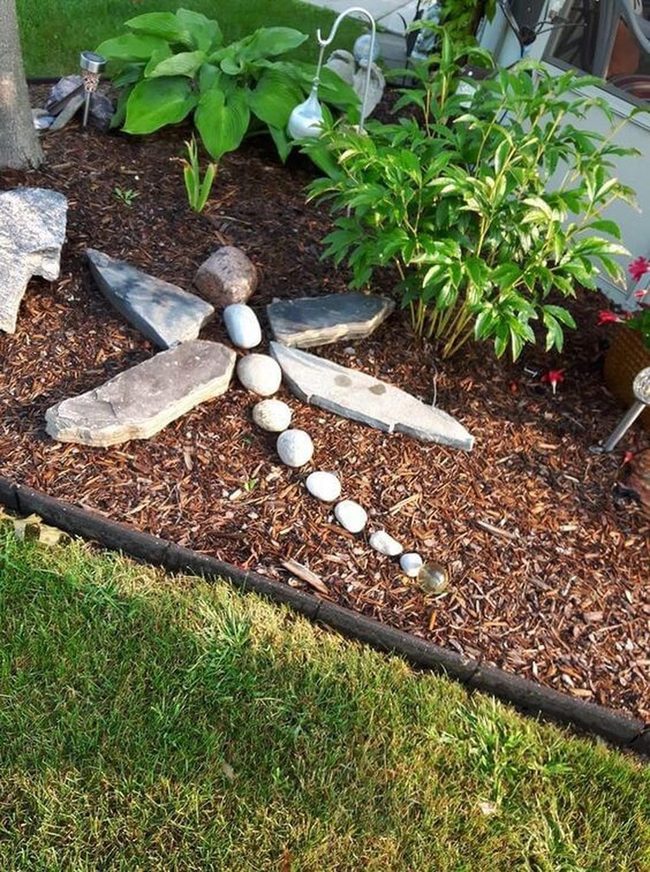 Stone Dragonfly Garden Art