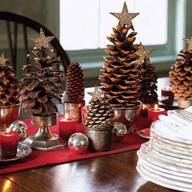 Silver Pinecone Cup Trees