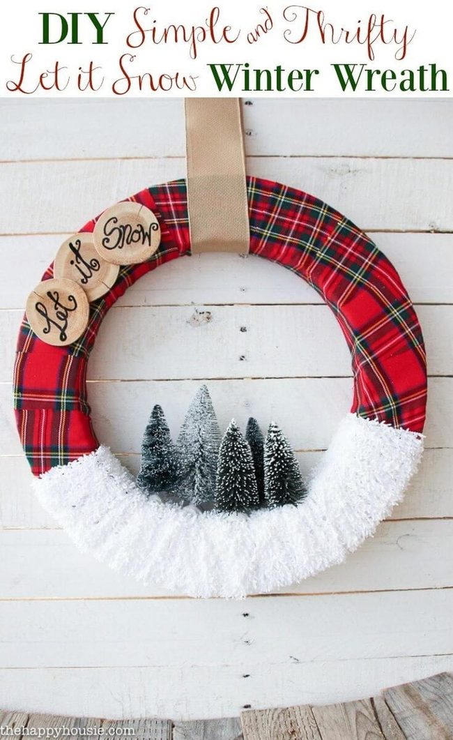 Plaid Snowflake Door Wreath