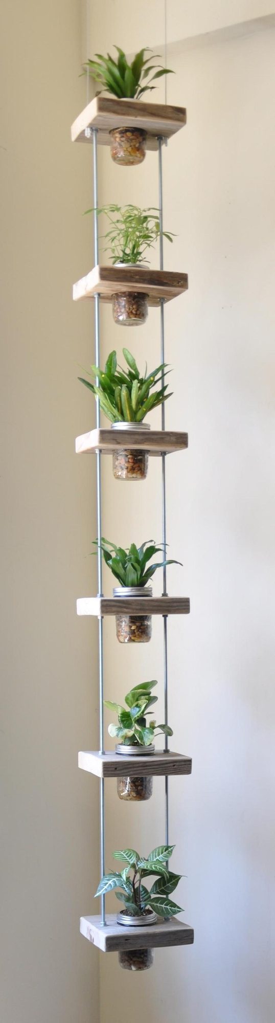 Hanging Green Jars Metal Wood