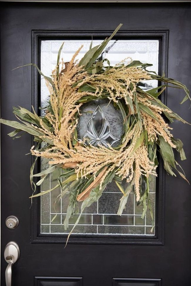Dried Grass Autumn Wreath